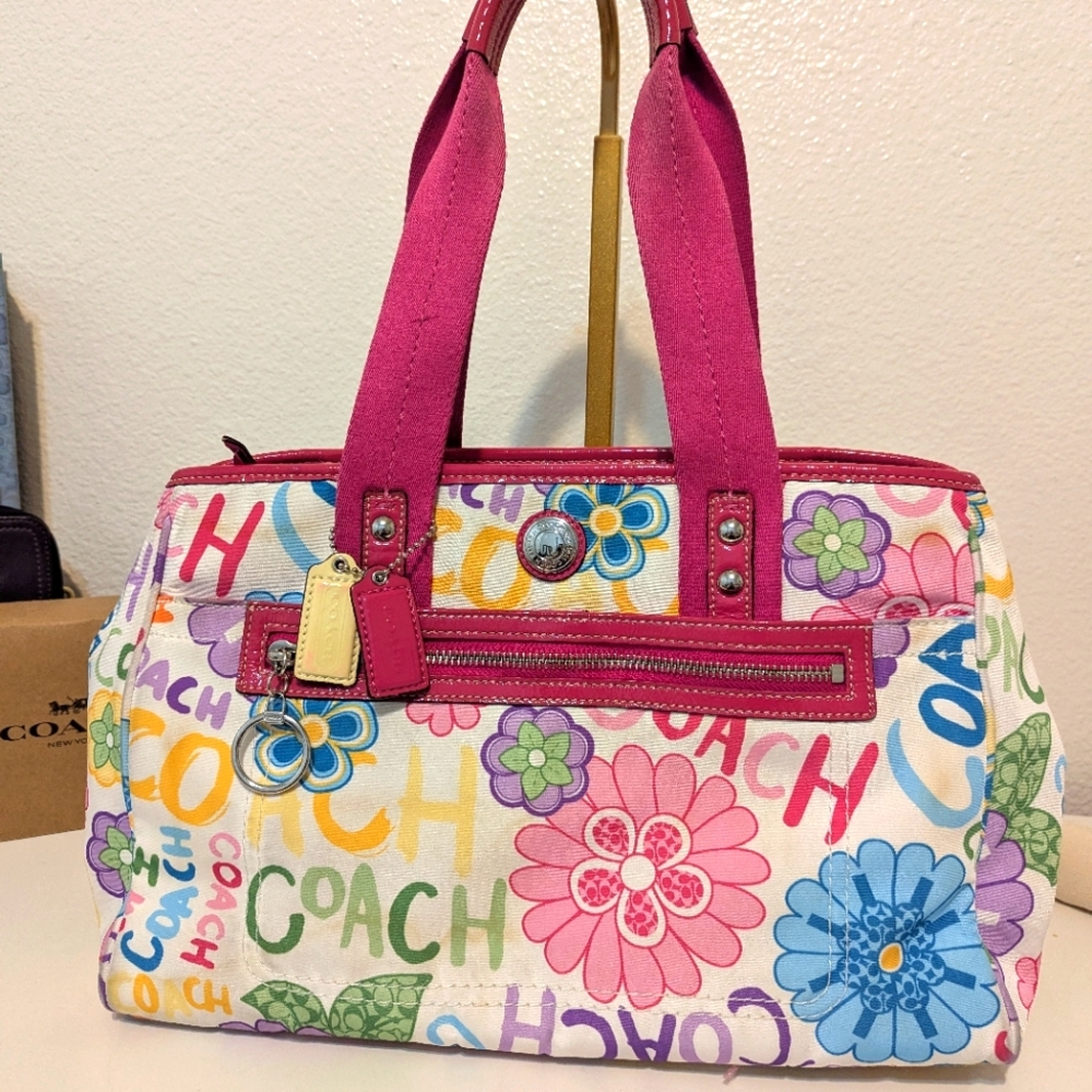 Coach Multicolor Floral Satchel
